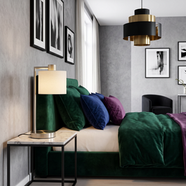 Bedside Table Lamp with USB Port and Touch Control in a styled room