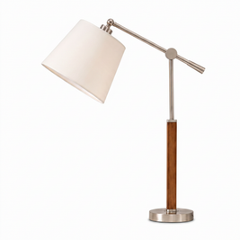 Vintage Bauhaus Swing Arm Table Lamp on a white background