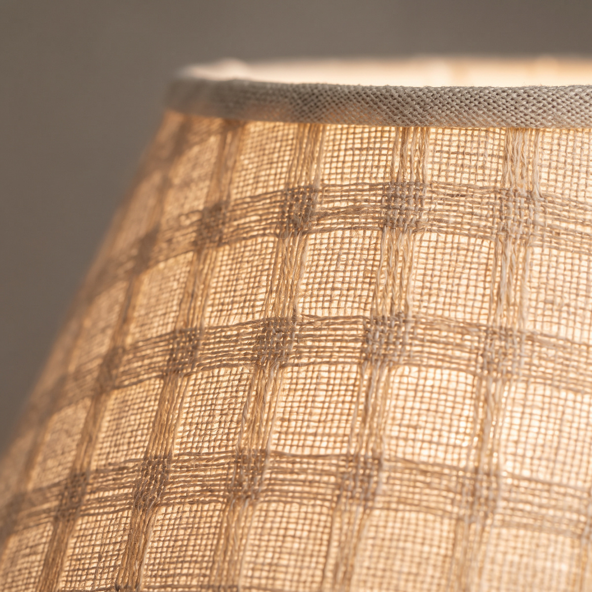 Grid Fabric Table Lamp grid shade fabric detail close-up