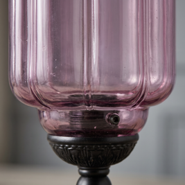 Vintage Glass Eloise Table Lamp (black / lavender) detail close-up