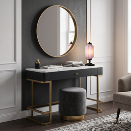 Vintage Glass Eloise Table Lamp (black / lavender) in a styled room
