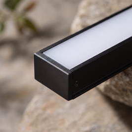 Outdoor Strip Wall Light Black Linear LED Integrated Light