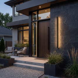 Linear Outdoor Wall Sconce Minimalist LED Black Lamp