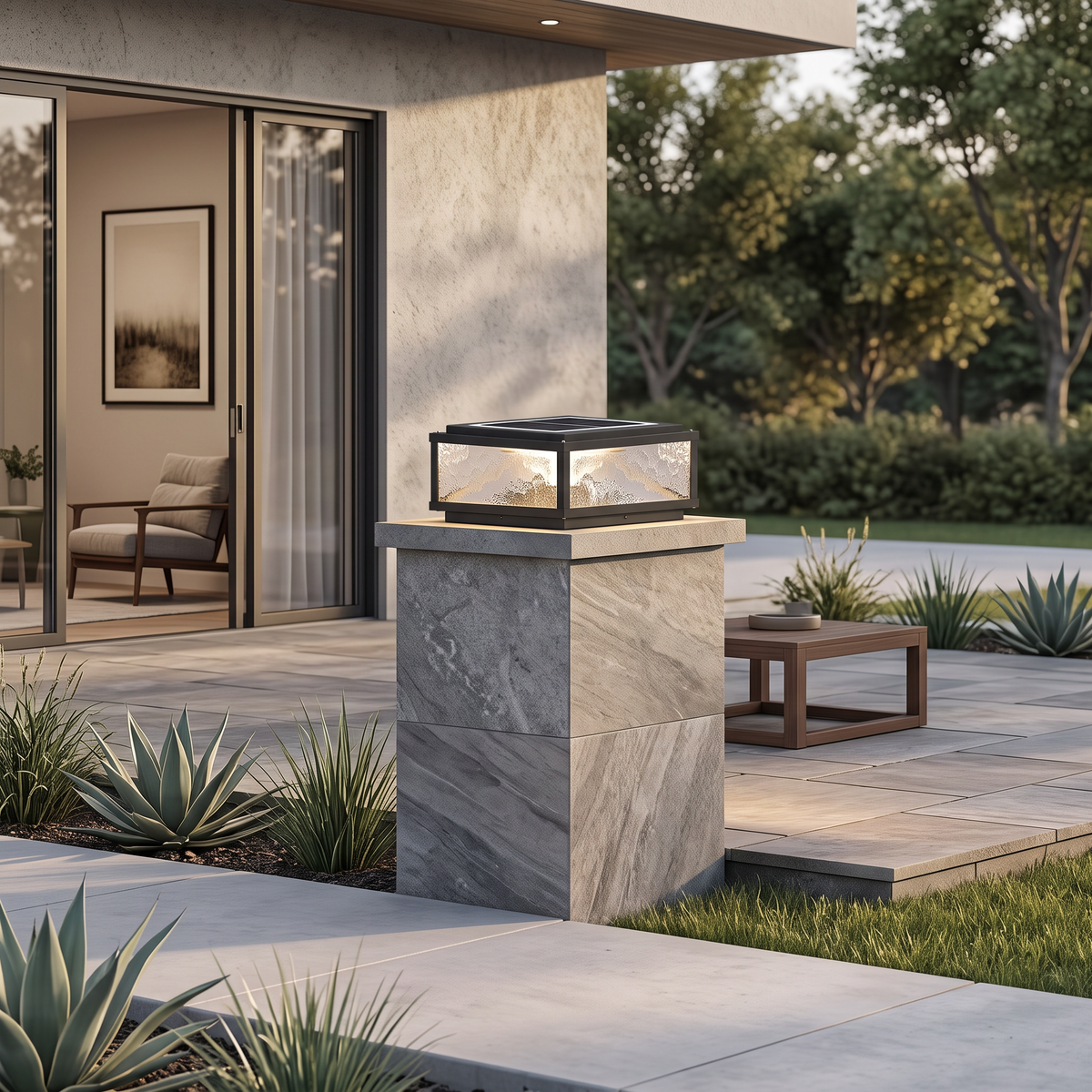 Square Outdoor Pillar Lights Modern LED Waterproof Outdoor Light