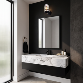 Industrial Half-Capsule Glass Wall Lamp - Bathroom Sconce Lighting Fixture