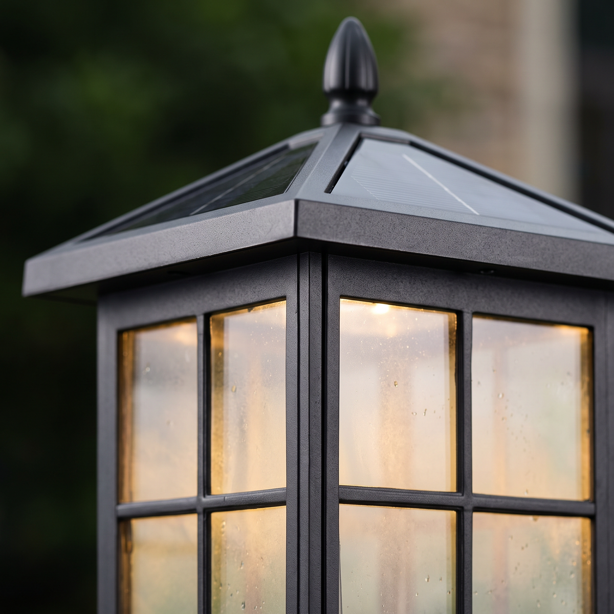 Stone Light Pillar Traditional Black Waterproof LED Light