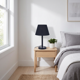 Modern Dark Blue Tapered Night Light Lamp for Bedroom Reading