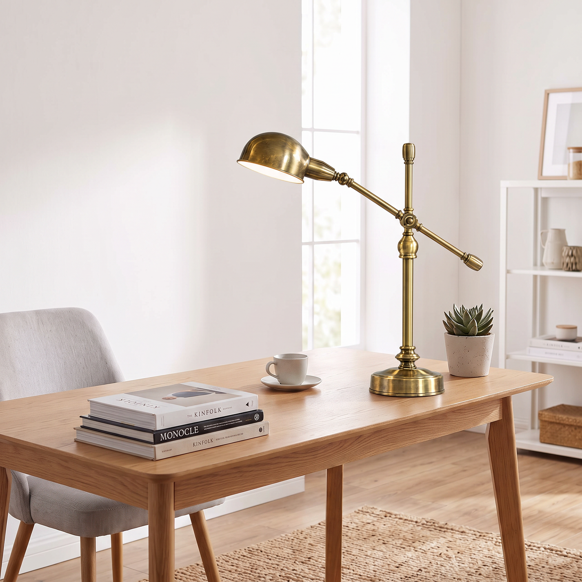 Copper Dome Desk Lamp with Flexible Arm