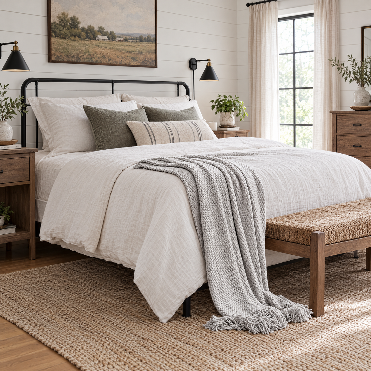 Solid Knit Tassel Throw Blanket for Bed & Sofa - Light Grey - lifestyle