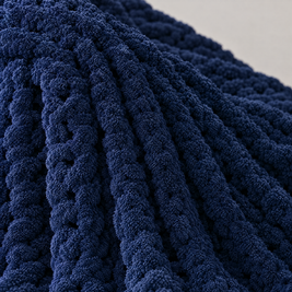 Chunky Chenille Knit Blanket for Bed & Couch - 3 - close-up detail