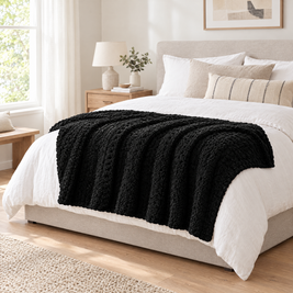 Chunky Chenille Knit Blanket for Bed & Couch - 4 - lifestyle
