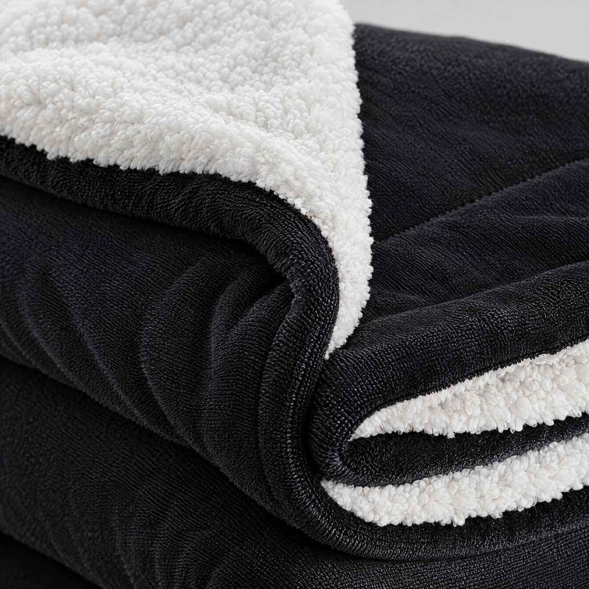 Reversible Sherpa Fleece Blanket for Bed & Couch - 8 - close-up detail