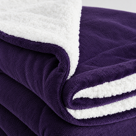 Reversible Sherpa Fleece Blanket for Bed & Couch - 7 - close-up detail