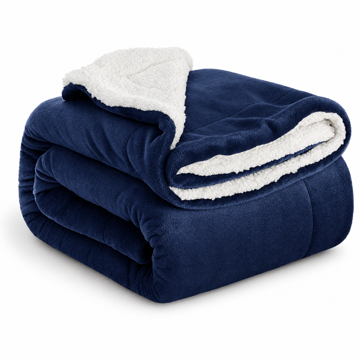 Reversible Sherpa Fleece Blanket for Bed & Couch - 6 - white background