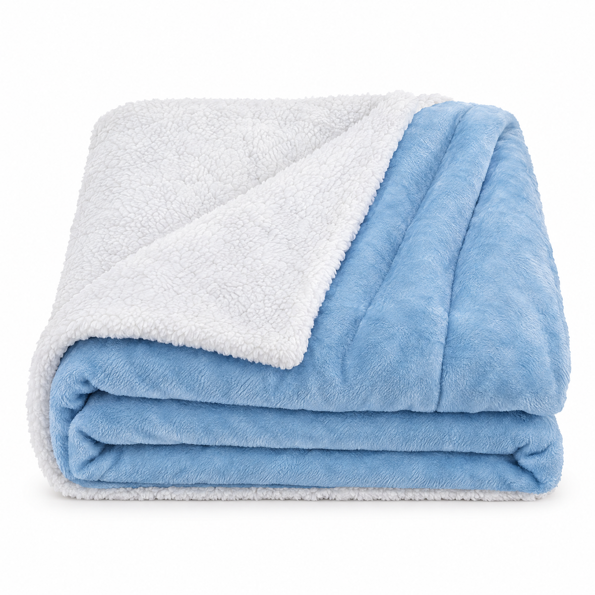 Reversible Sherpa Fleece Blanket for Bed & Couch - 9 - white background