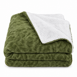 Reversible Sherpa Fleece Blanket for Bed & Couch - 15 - white background