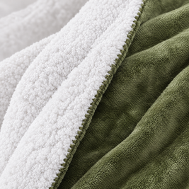 Reversible Sherpa Fleece Blanket for Bed & Couch - 15 - close-up detail