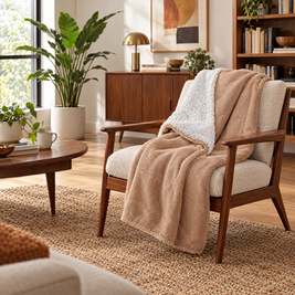 Reversible Sherpa Fleece Blanket for Bed & Couch - 3 - lifestyle