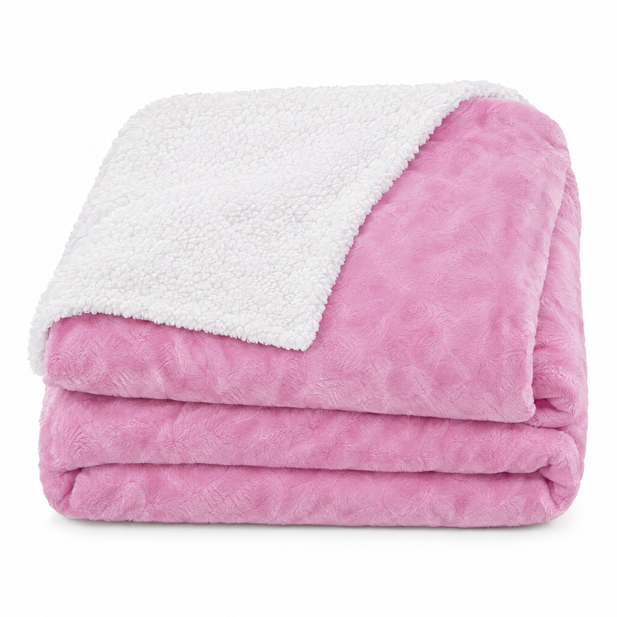 Reversible Sherpa Fleece Blanket for Bed & Couch - 12 - white background