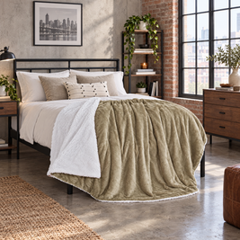 Reversible Sherpa Fleece Blanket for Bed & Couch - 11 - lifestyle