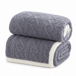 Coral Fleece Nap Blanket for Office & Travel - blue - white background