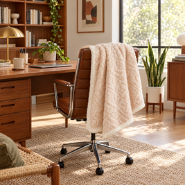 Coral Fleece Nap Blanket for Office & Travel - apricot - lifestyle