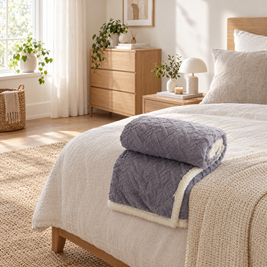 Coral Fleece Nap Blanket for Office & Travel - blue - lifestyle