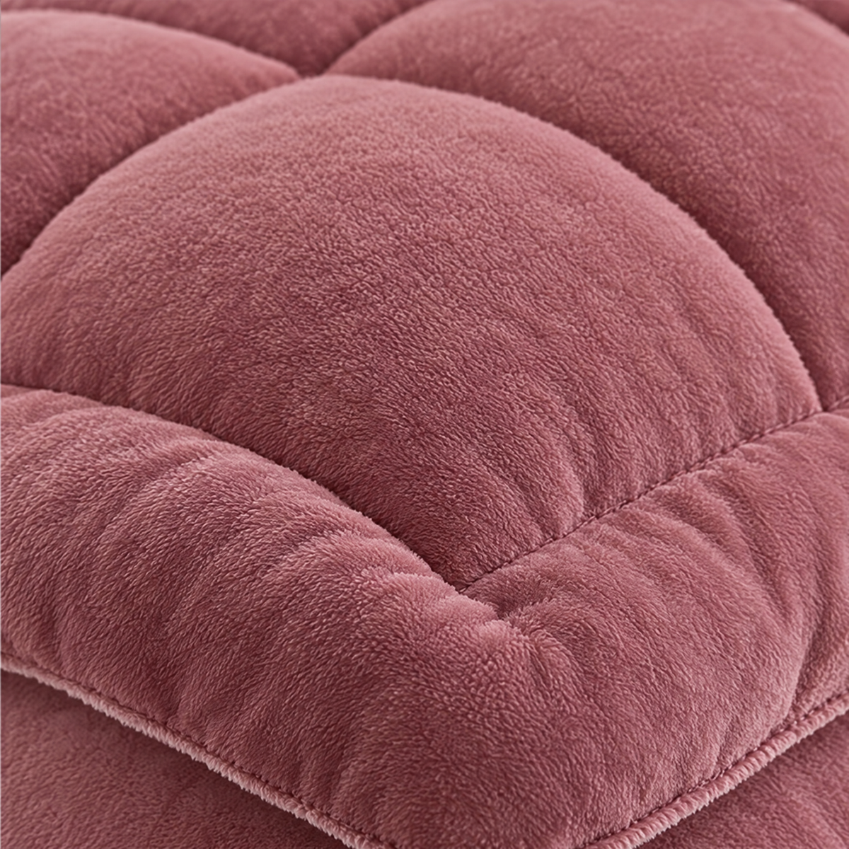 Milk Fleece Weighted Comforter, Warm Winter Quilt - Bean Paste - close-up detail