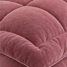 Milk Fleece Weighted Comforter, Warm Winter Quilt - Bean Paste - close-up detail