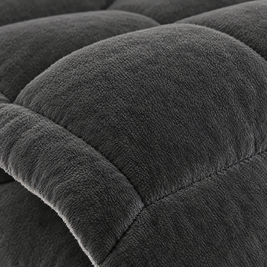 Milk Fleece Weighted Comforter, Warm Winter Quilt - Dark Gray - close-up detail
