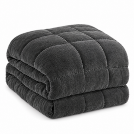 Milk Fleece Weighted Comforter, Warm Winter Quilt - Dark Gray - white background