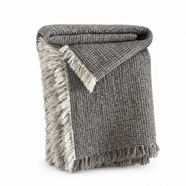 Cotton Linen Tassel Throw Blanket for Sofa & Bed - Shanjian - white background