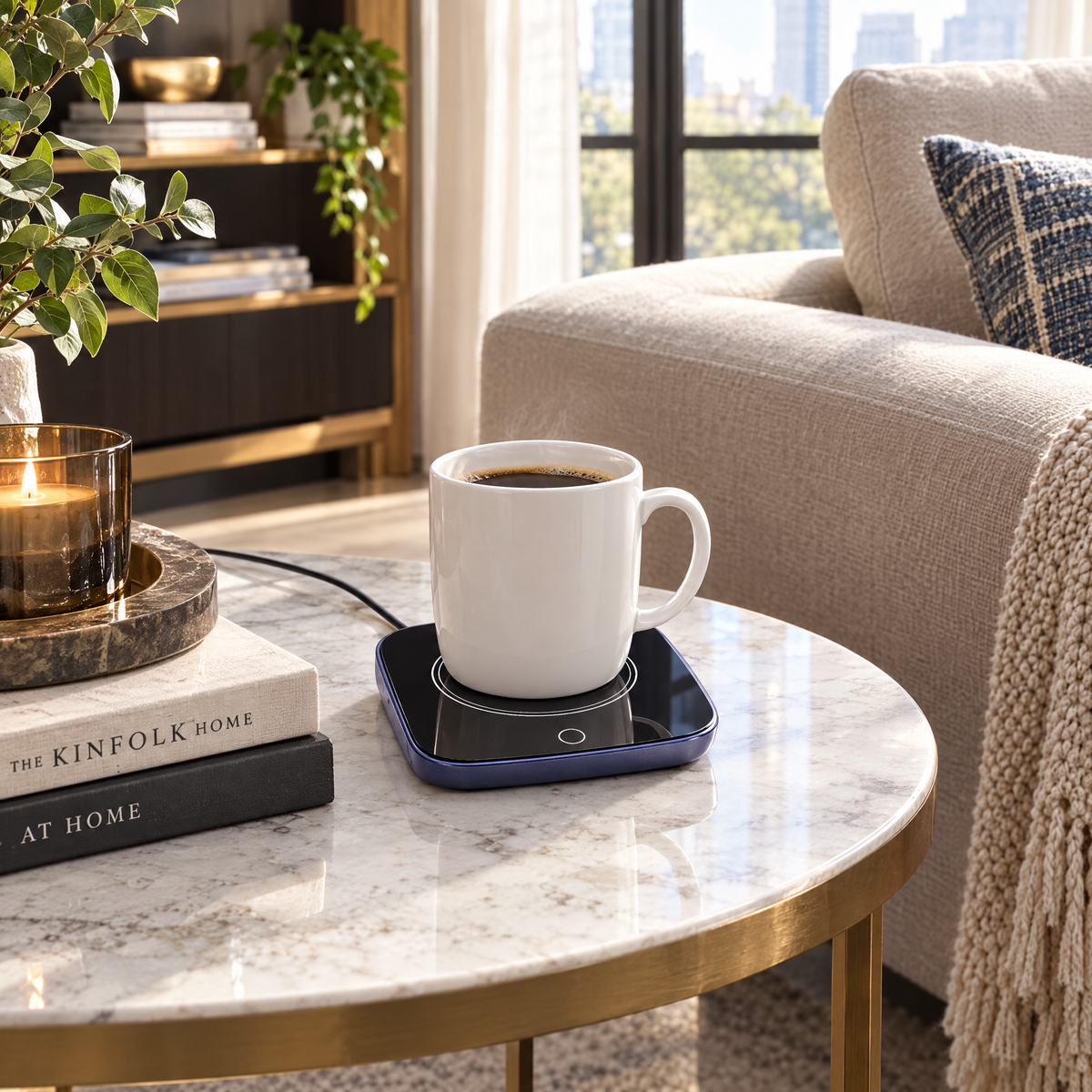 Electric Cup Warmer with 3 Heat Levels - BlueUsPlug - lifestyle