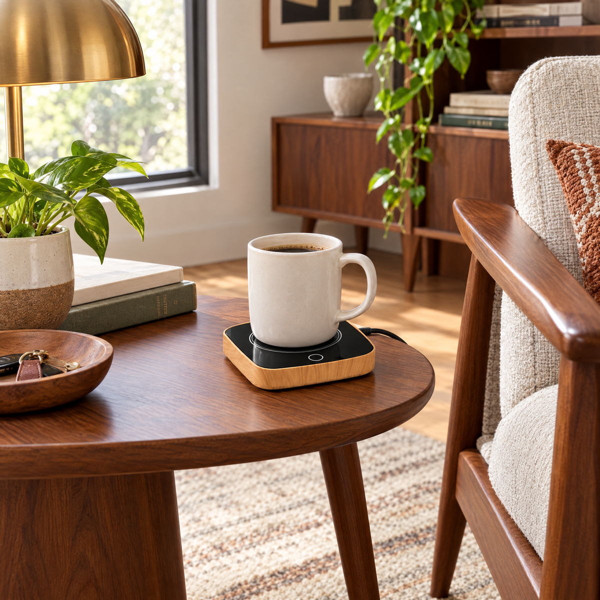 Electric Cup Warmer with 3 Heat Levels - WoodGrainUsPlug - lifestyle