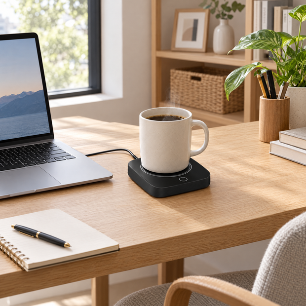 Electric Cup Warmer with 3 Heat Levels - BlackUsPlug - lifestyle