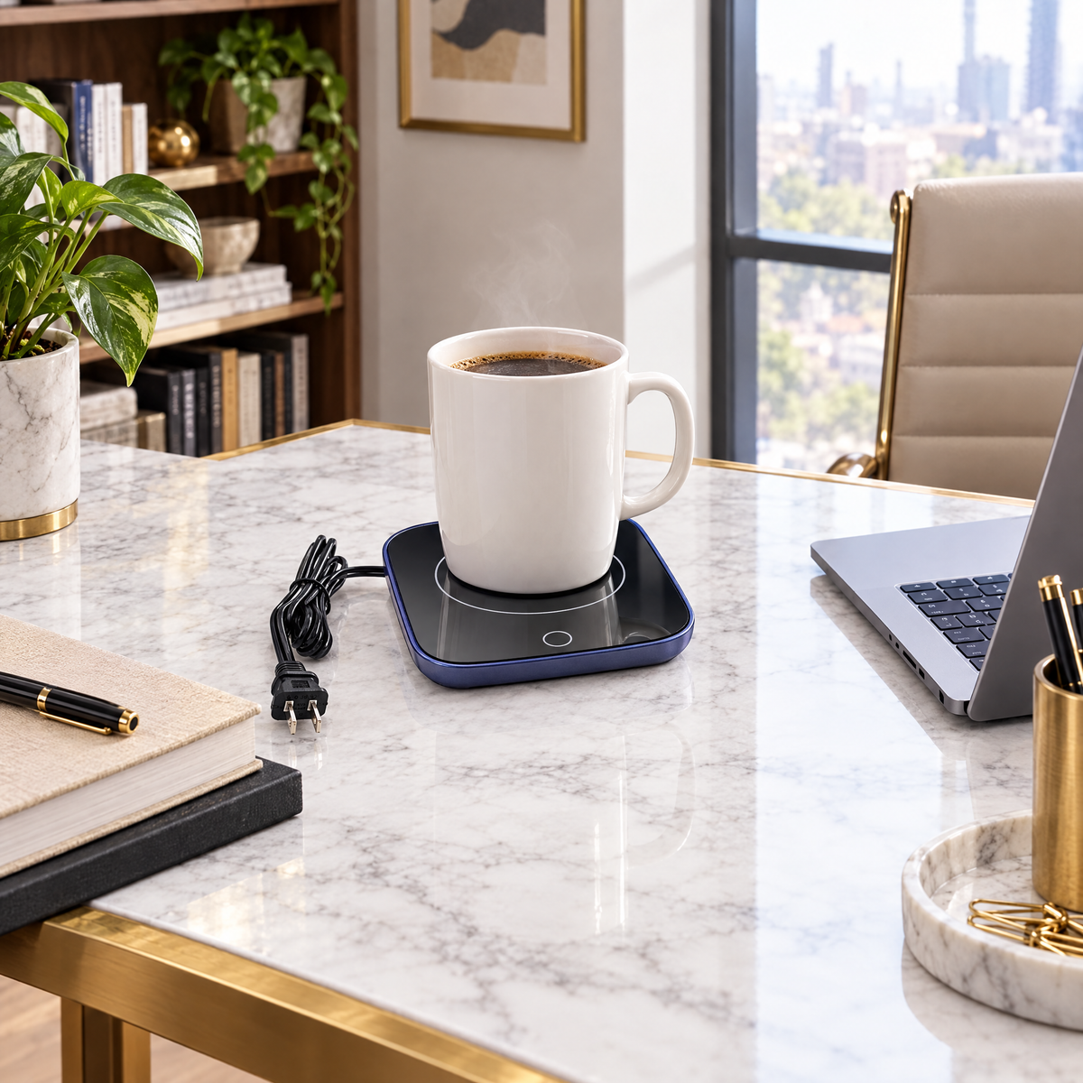 Electric Cup Warmer with 3 Heat Levels - BlueUsPlug - lifestyle