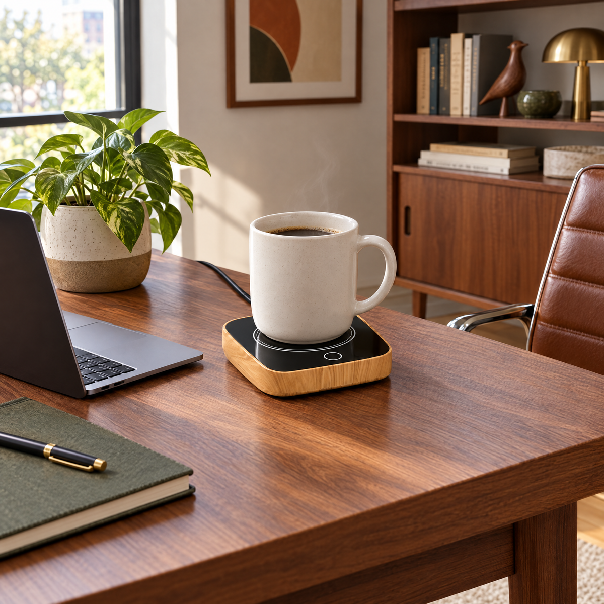 Electric Cup Warmer with 3 Heat Levels - WoodGrainUsPlug - lifestyle