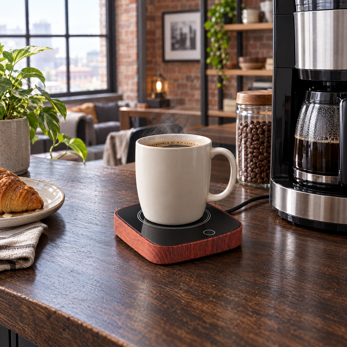 Electric Cup Warmer with 3 Heat Levels - WalnutWoodUs - lifestyle
