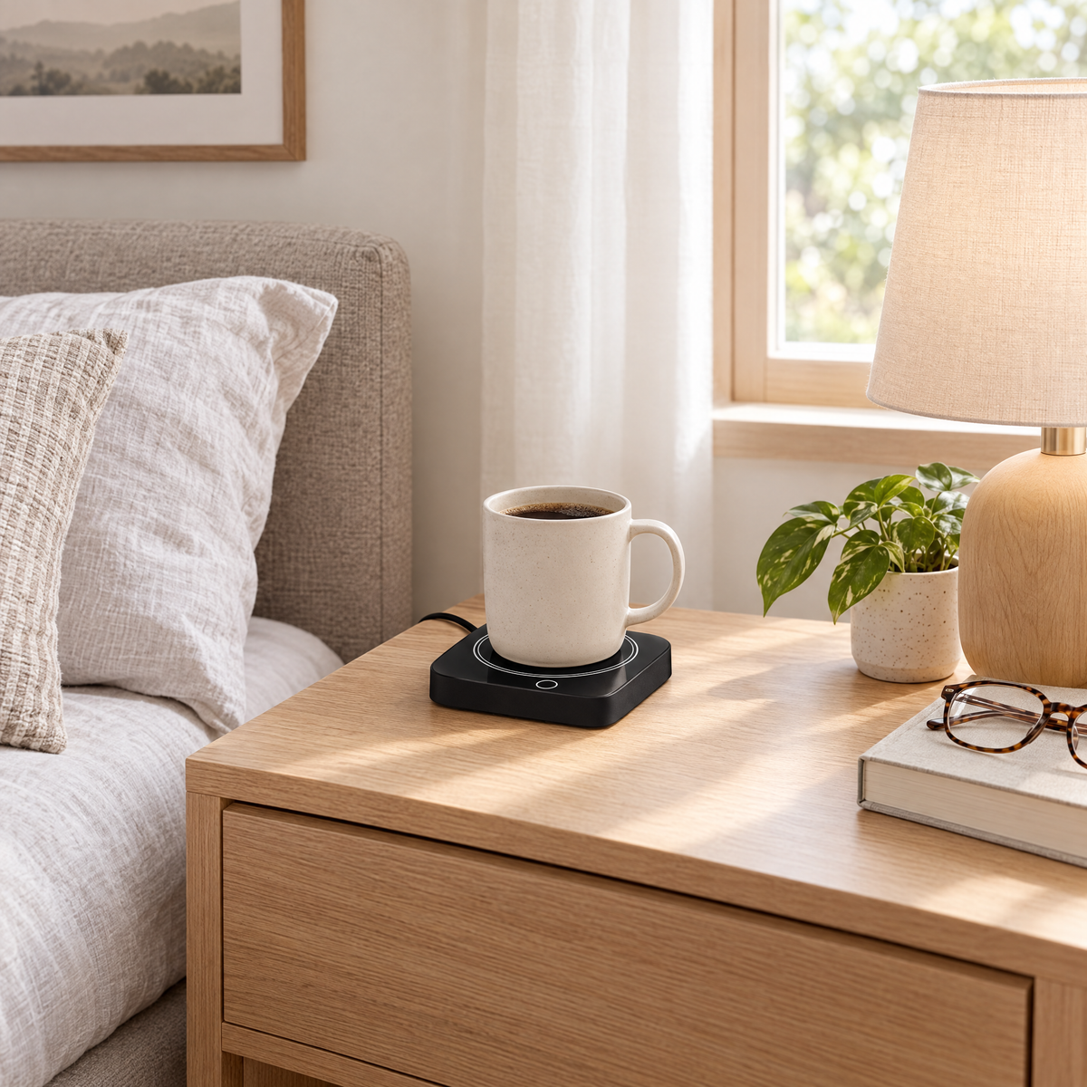 Electric Cup Warmer with 3 Heat Levels - BlackUsPlug - lifestyle