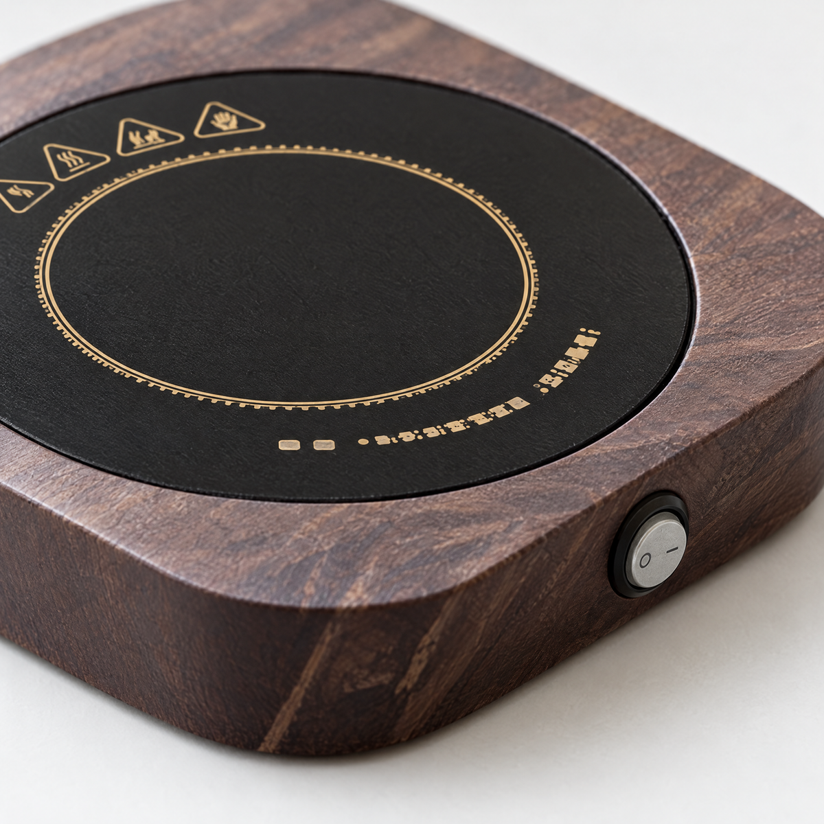 Electric Mug Warmer Coaster with 55°C Heat - square - close-up detail