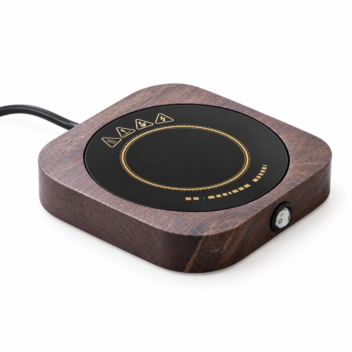 Electric Mug Warmer Coaster with 55°C Heat - square - white background