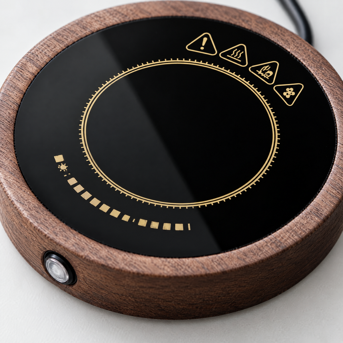 Electric Mug Warmer Coaster with 55°C Heat - round - close-up detail