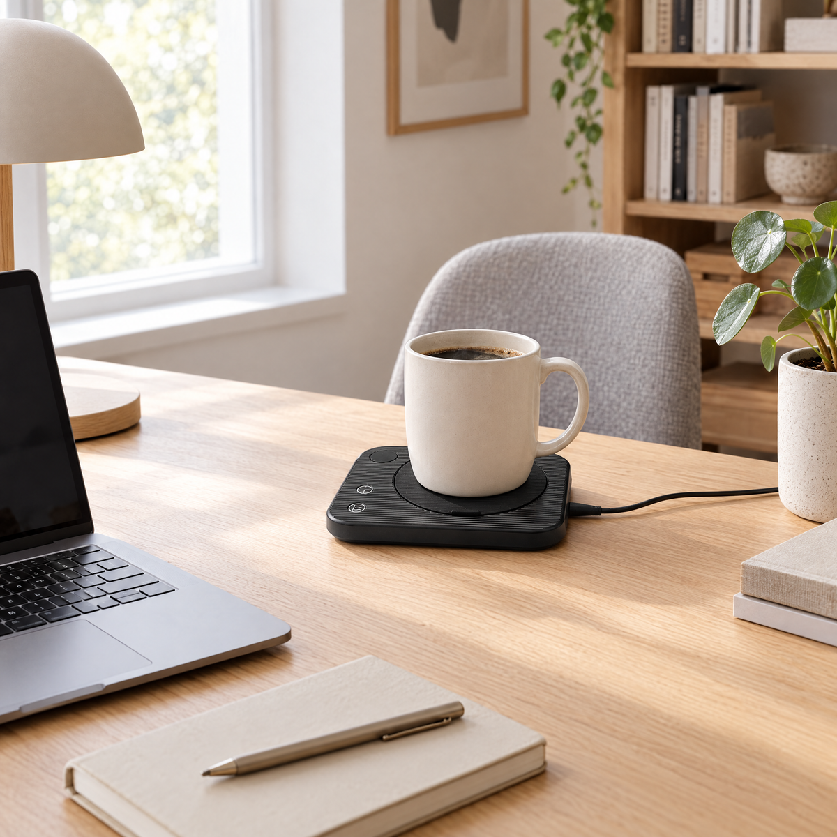 Coffee Mug Warmer with Auto Shutoff - black - lifestyle