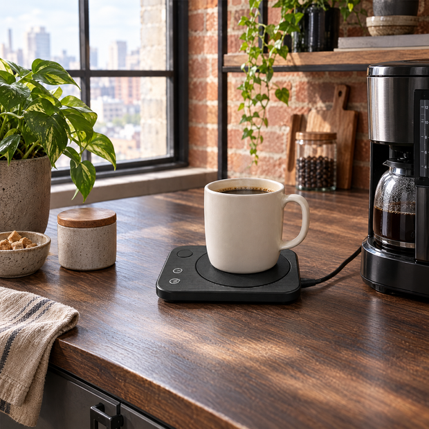 Coffee Mug Warmer with Auto Shutoff - black - lifestyle