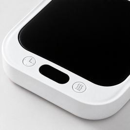 35W Mug Warmer Coaster with 5 Heat Settings - White - close-up detail