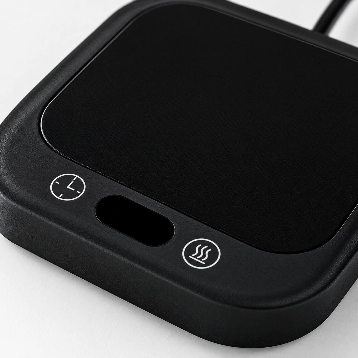 35W Mug Warmer Coaster with 5 Heat Settings - Black - close-up detail