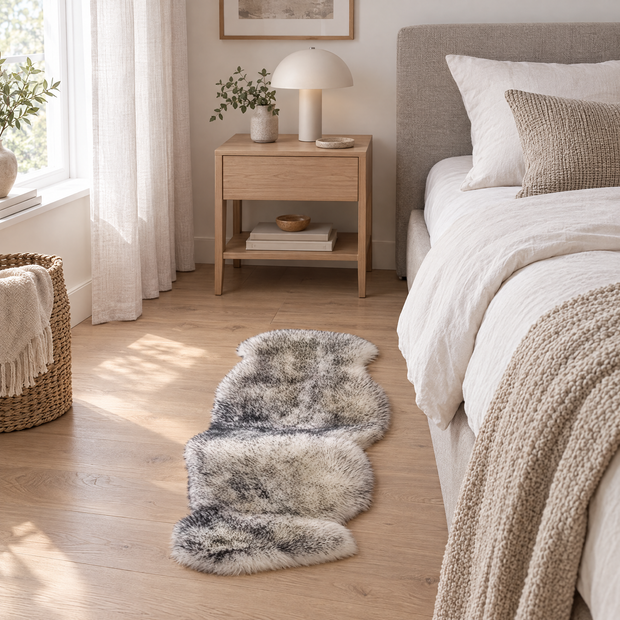Faux Sheepskin Area Rug Machine Washable - lifestyle