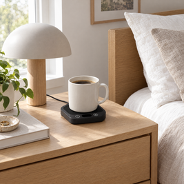 35W Mug Warmer Coaster with 5 Heat Settings - Black - lifestyle