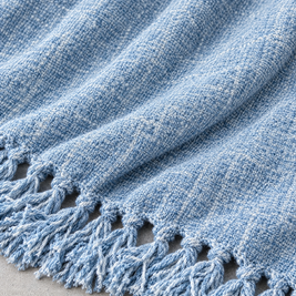 Plaid Fringe Throw Blanket for Sofa & Office - close-up detail