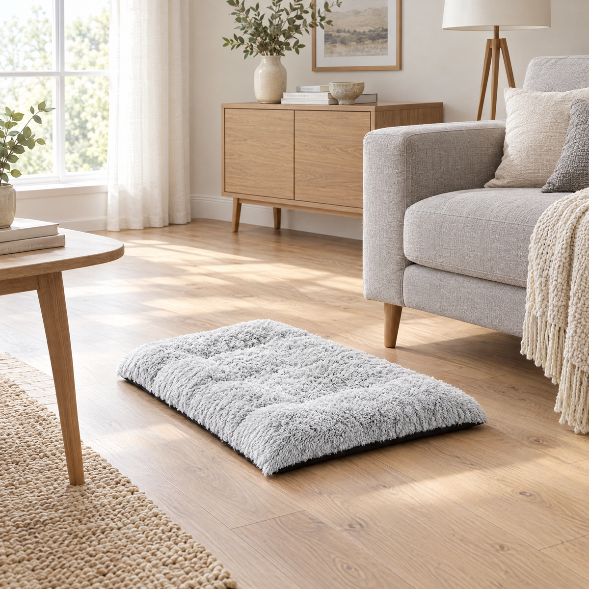 Plush Non-Slip Dog Bed Mat for Crate & Sofa - lifestyle room photo